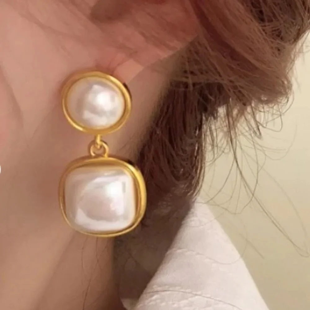 faux pearl drop earrings chic classic luxury